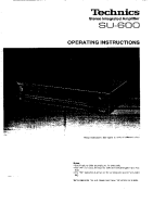 Technics - SU-600 - Owners manual